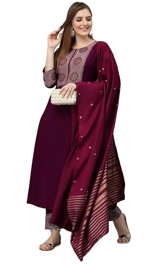 Women Kurti Pant and Dupatta Set