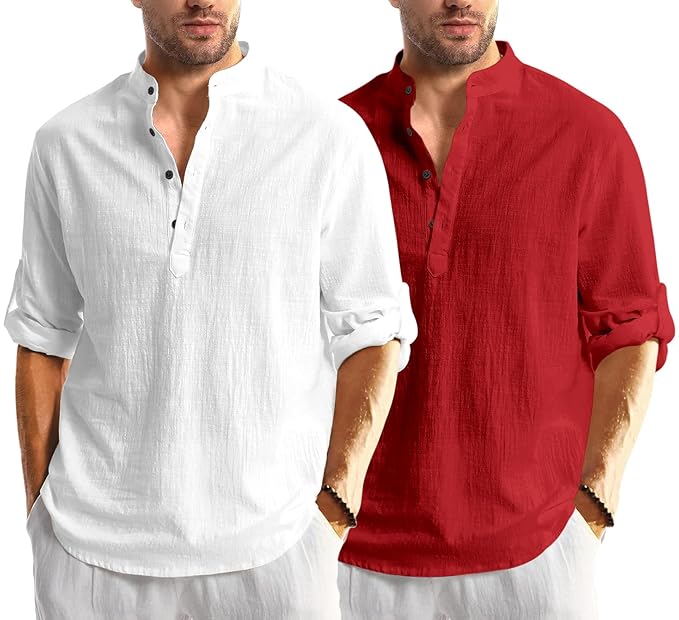 Combo of Men Solid Cotton Kurta Shirt
